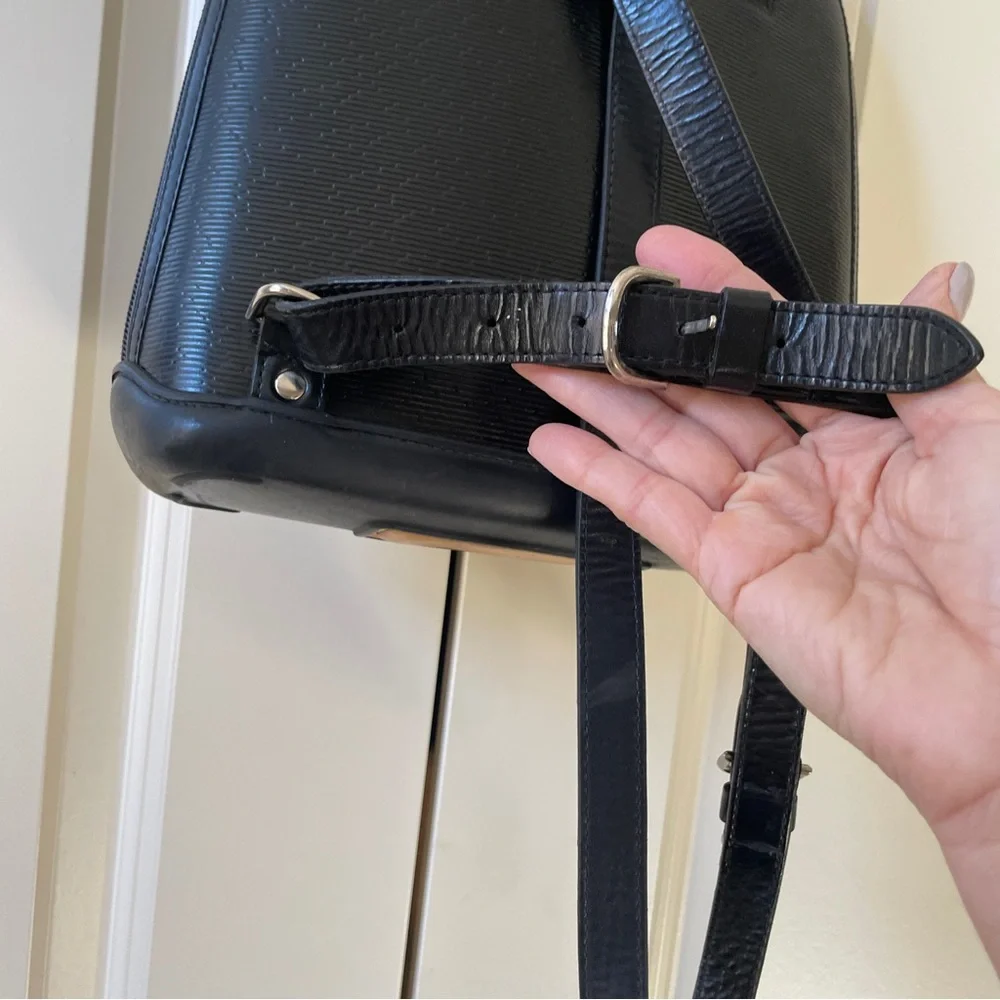 Datelli Black Leather Vintage Backpack bag